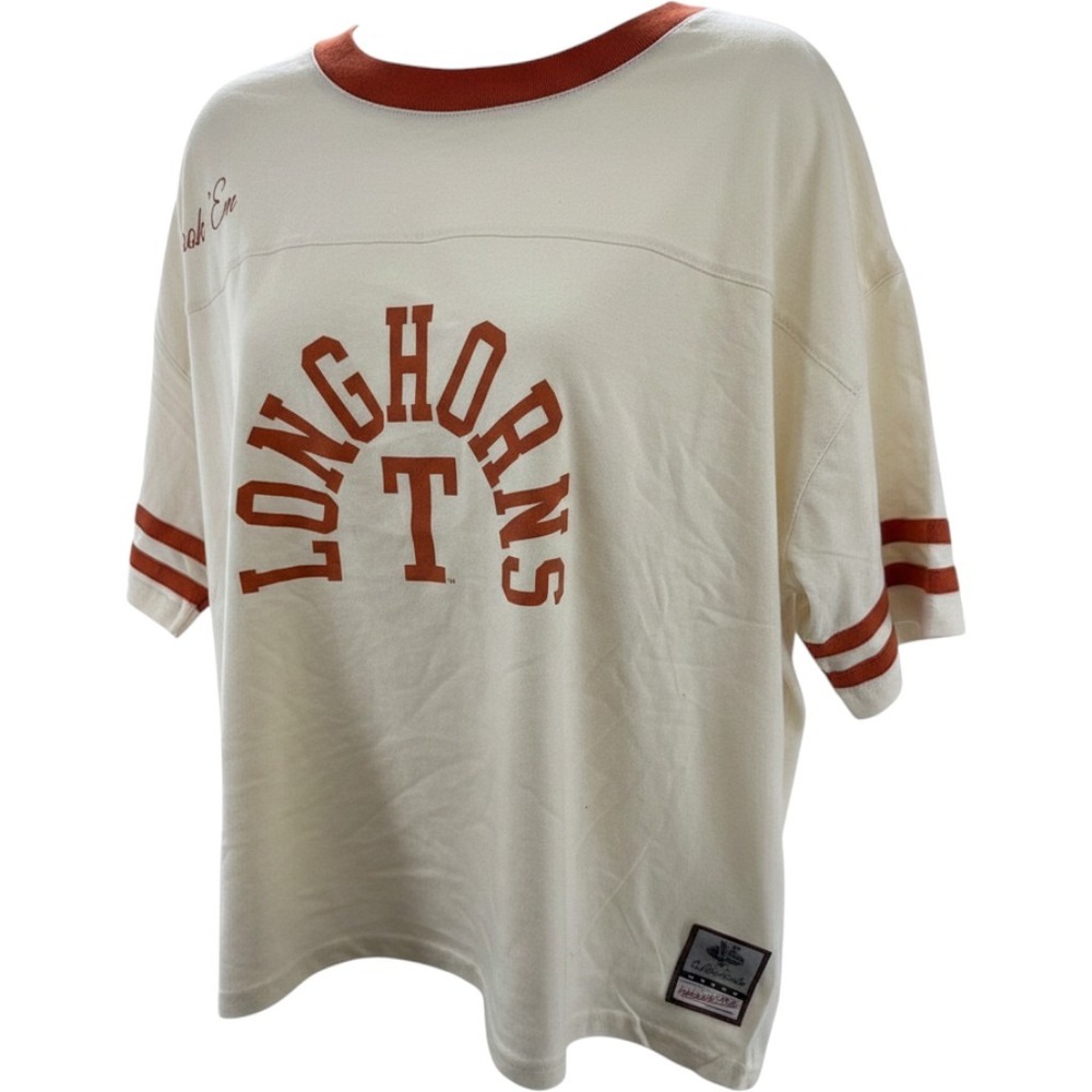 Mitchell & Ness Texas Longhorns College Vault Cropped Tee Shirt Womens 2X NEW